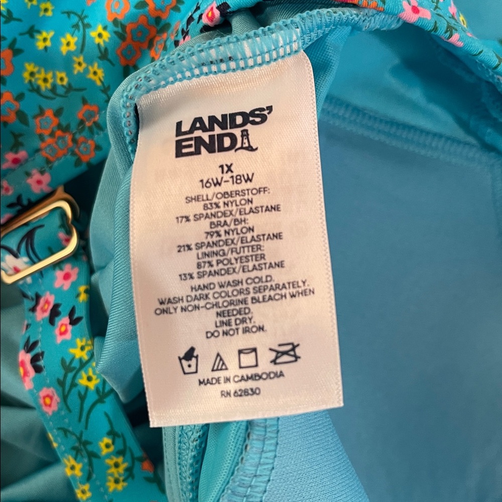 Beautiful multi color floral pattern one piece swimsuit, NWOT,  PRICE IS FIRM - Picture 6 of 6